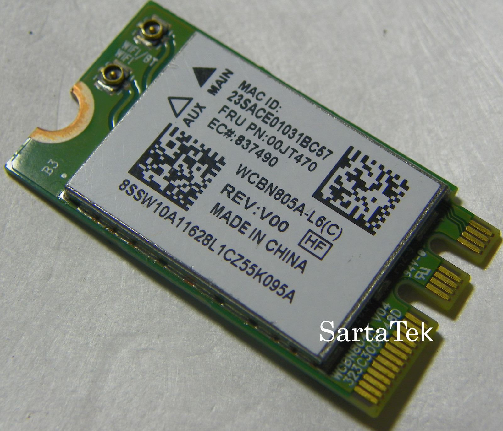 New Lenovo OEM 00JT470 Atheros QCNFA34AC Wireless-AC 802.11a/b/g/n/ac BT NGFF
