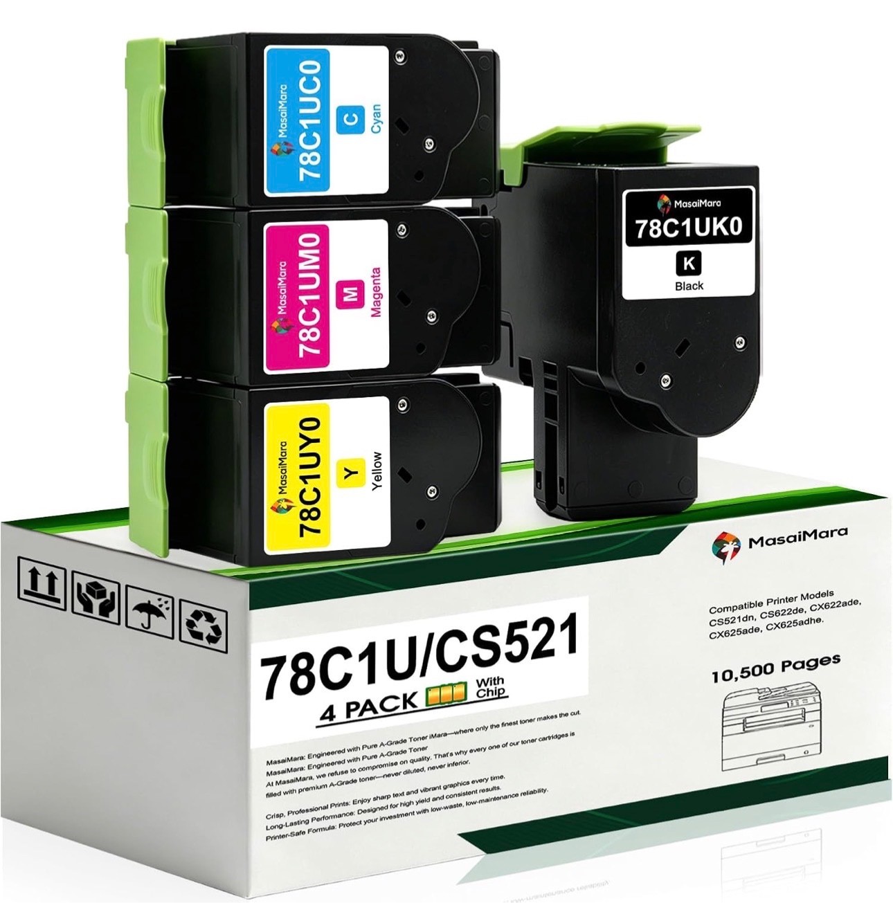 78C1U/CS521 Ultra High Yield Toner Cartridges for Lexmark CS521, CS521dn, CS622