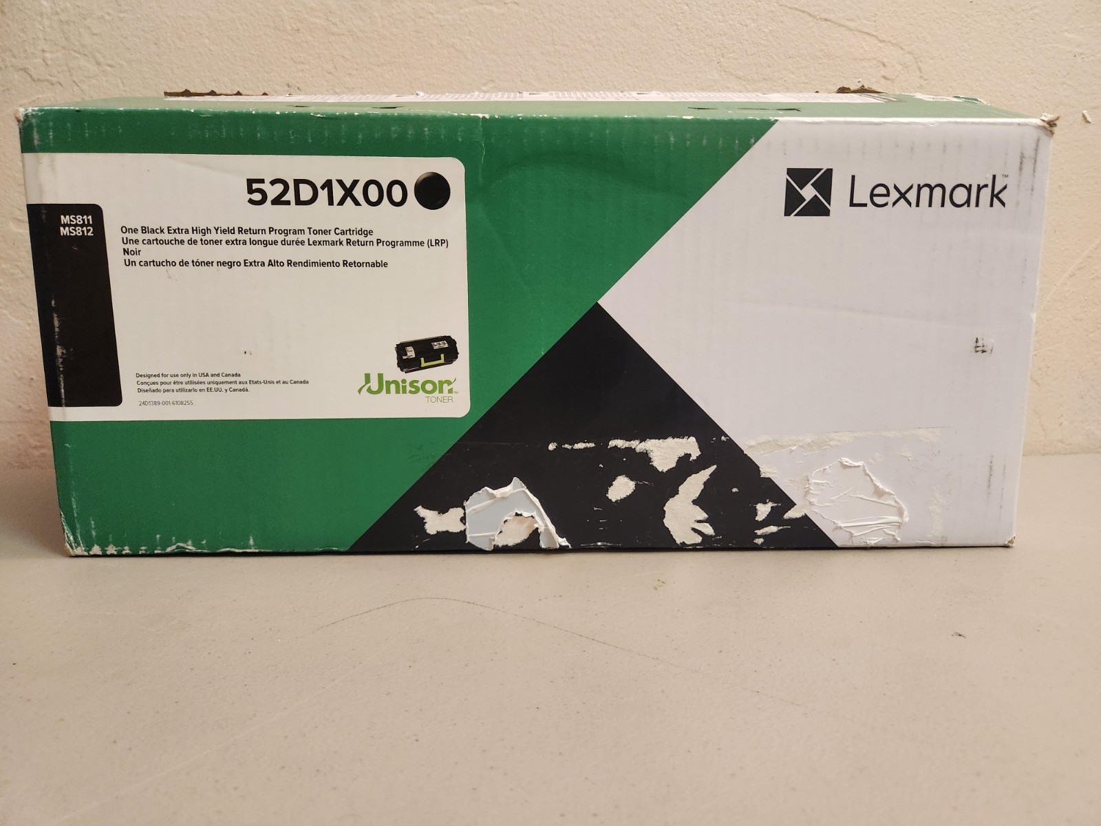 Lexmark 52D1X00 Extra High-Yield Toner 45000 Page-Yield Black MS811/MS812