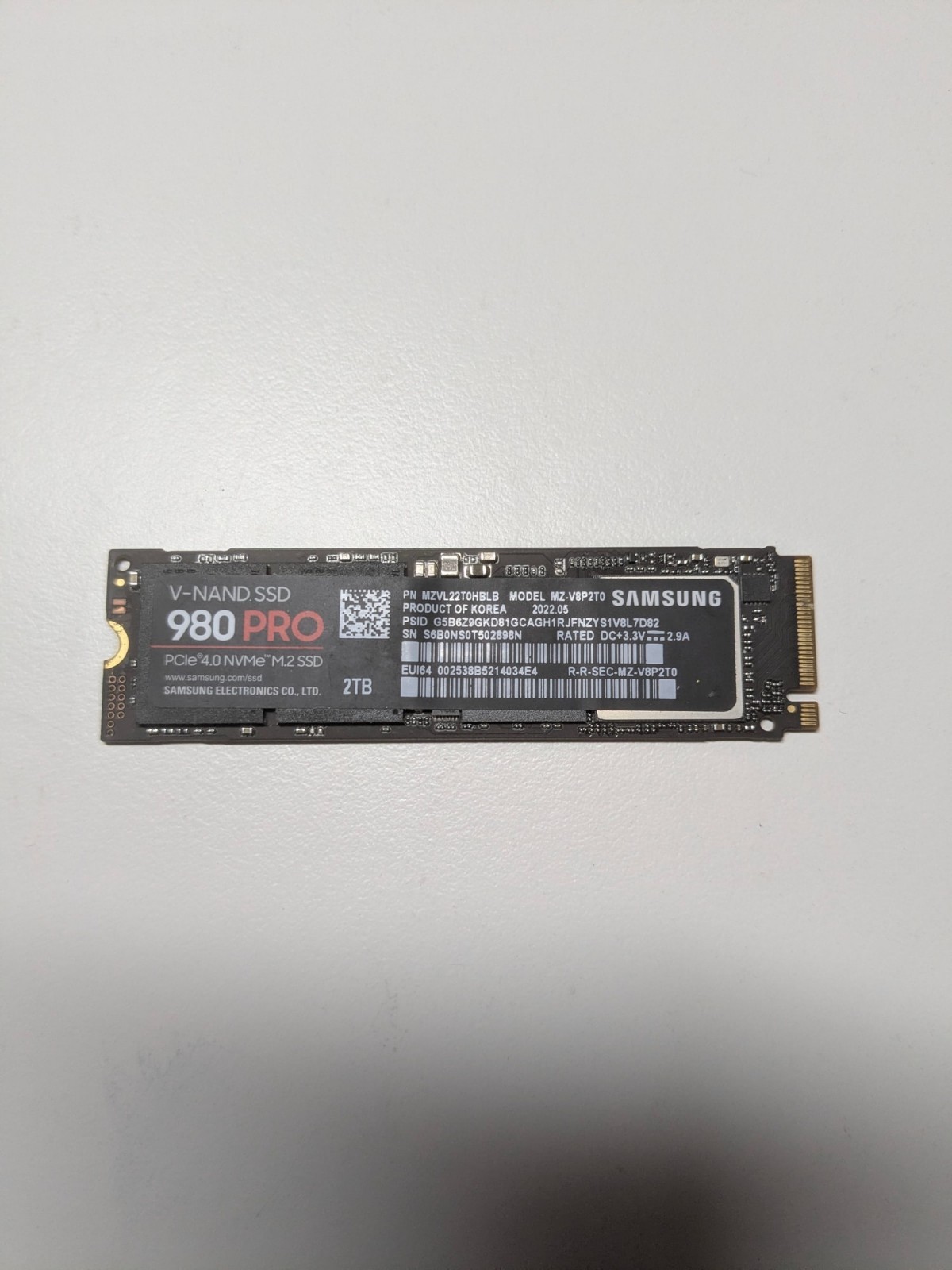 Samsung 980 PRO 2TB PCIe 4.0 NVMe SSD - Open Box, 100% Health
