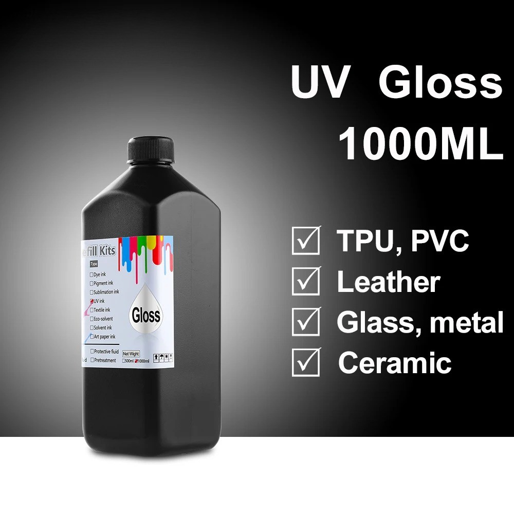 1000ML UV Gloss Varnish For Epson L800 L805 L1800 R290 4880 7800 UV DTF Prniter
