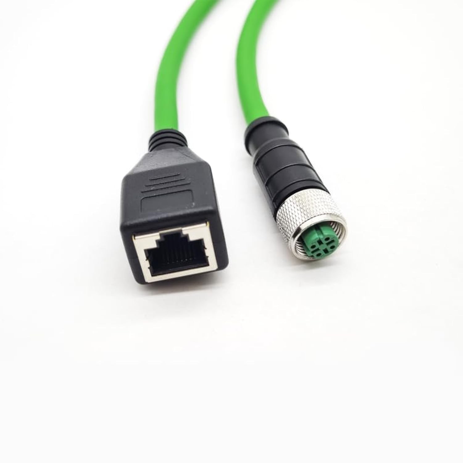 3.28ft M12 4 Pin to RJ45 Industrial Ethernet Cable, M12 4 Pin D Code Female t...