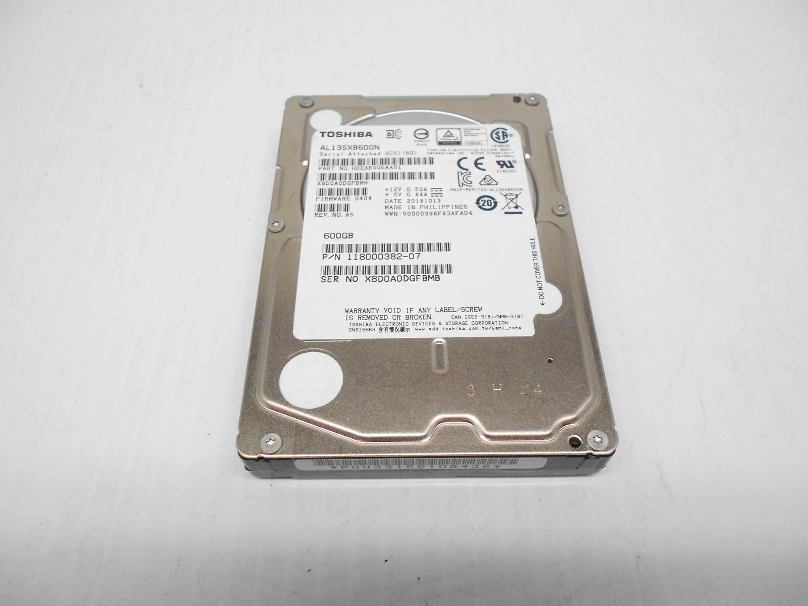 Toshiba 600GB 15K SAS 2.5" 6Gbps Hard Drive Fits Dell HP Supermicro AL13SXB600N