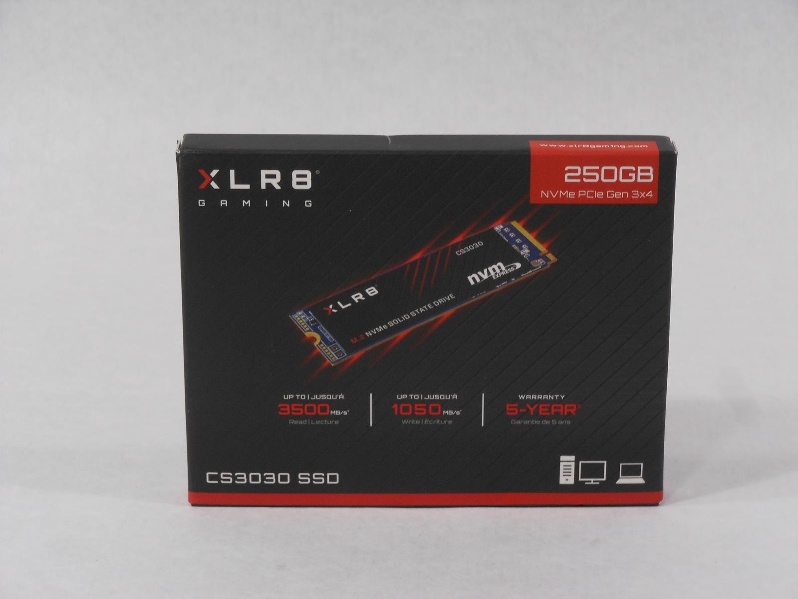 PNY XLR8 CS3030 250 GB M.2 NVMe Gen3x4 Internal SSD (M280CS3030-250-RB) - New
