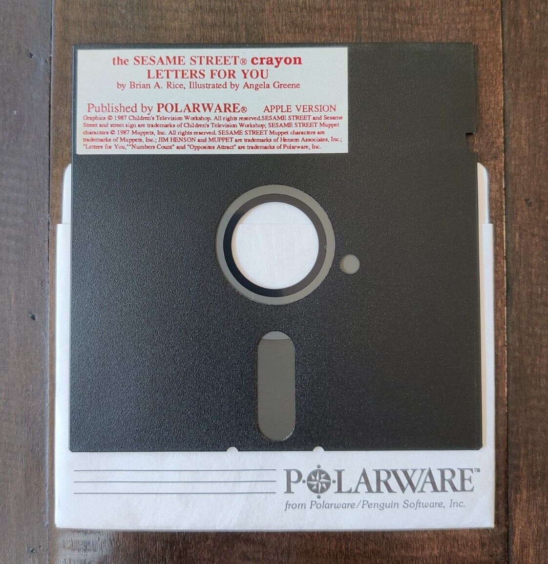 Sesame Street Crayon Letters for You -  Apple II Floppy Disk 5.25 Polarware Rare