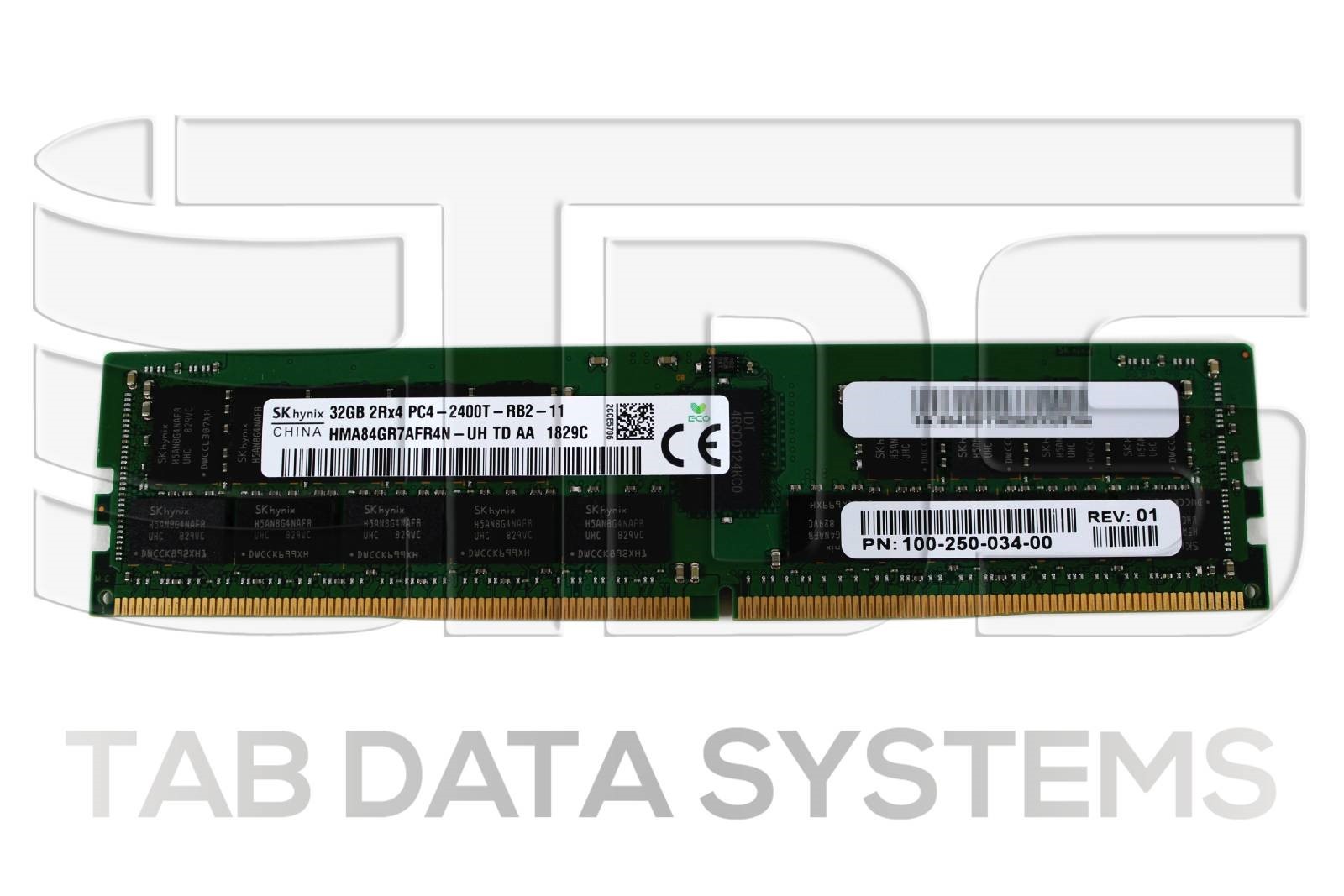 EMC 100-250-034-00 32GB RDIMM DDR4-2400 2 RANK 36-8Gx4 1.2v for Isilon and VMAX