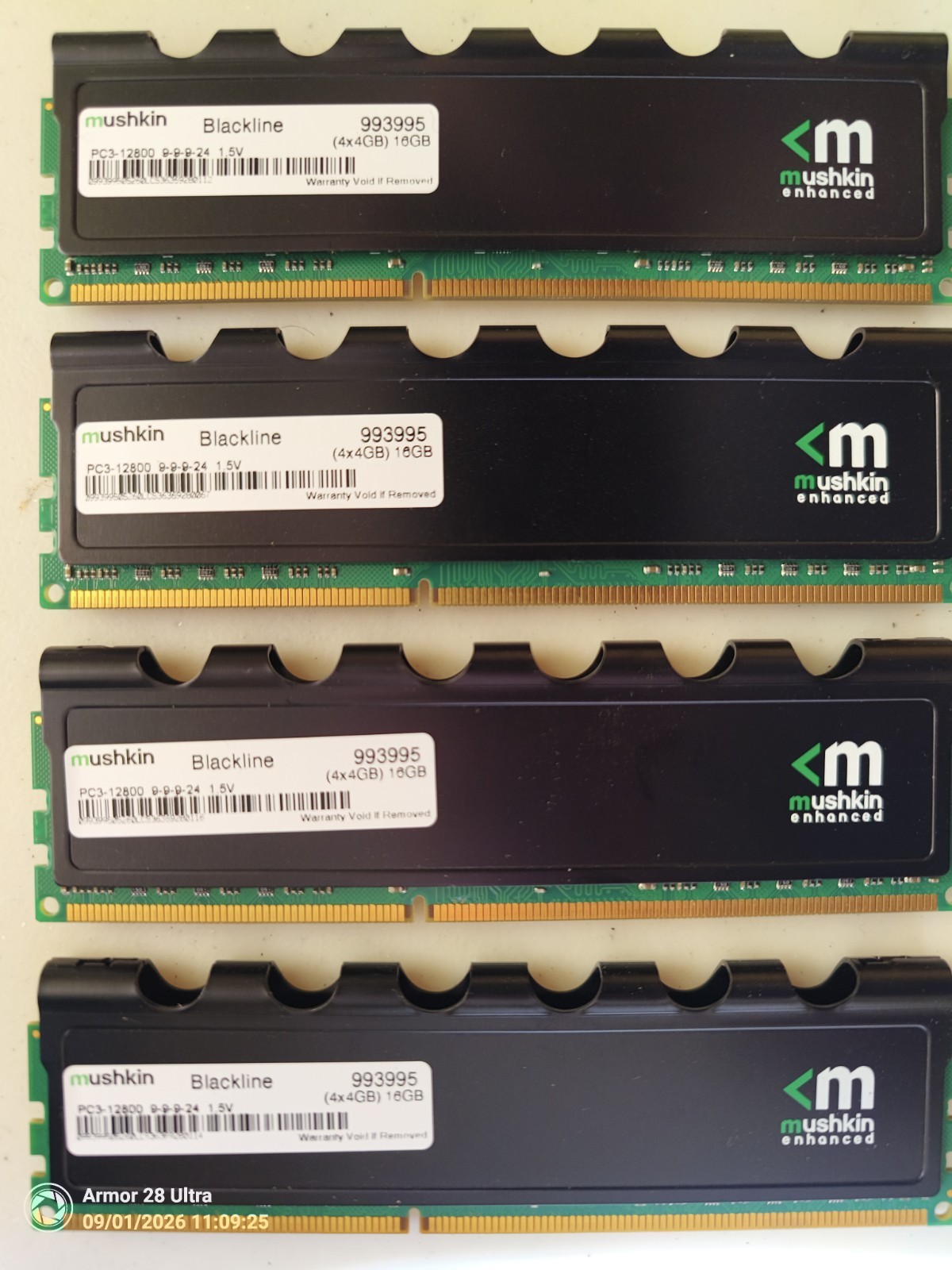 Mushkin Blackline 993995 4X4 16GB memory