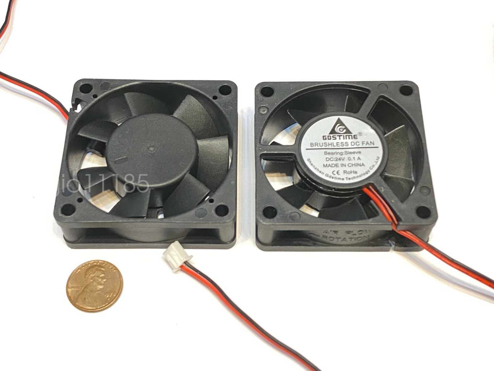 2 Pieces Gdstime DC 24V Brushless Cooling Fan 60mm 2 pin 6cm 6020 3d printer