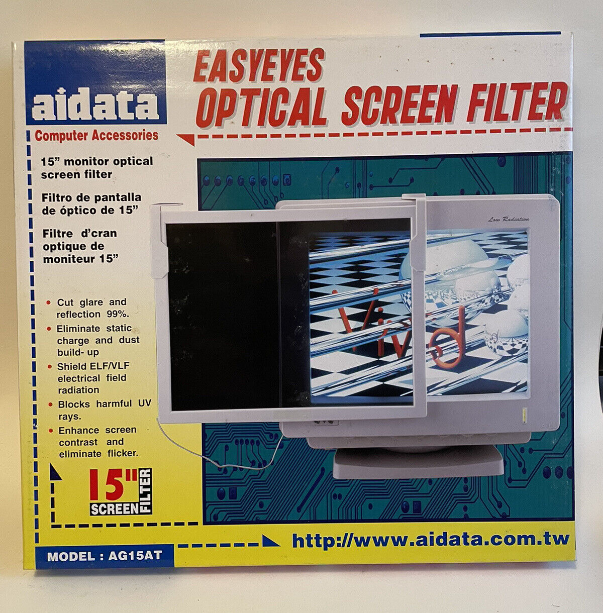 Easy Eyes Optical Screen Filter For PC Computer Monitor glare Static UV Rays