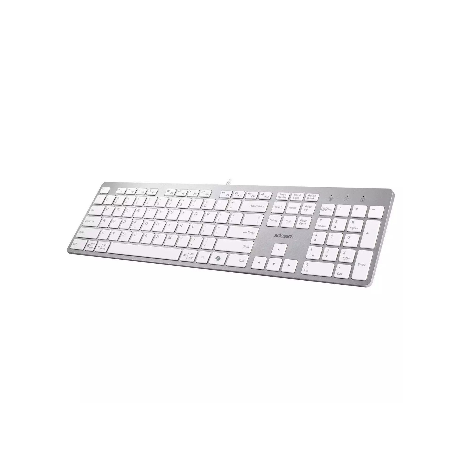 Adesso AKB-730UW MULTI O/S USB-C W-COPILOT AI HOTKEY SCISSOR SWITCH WHITE