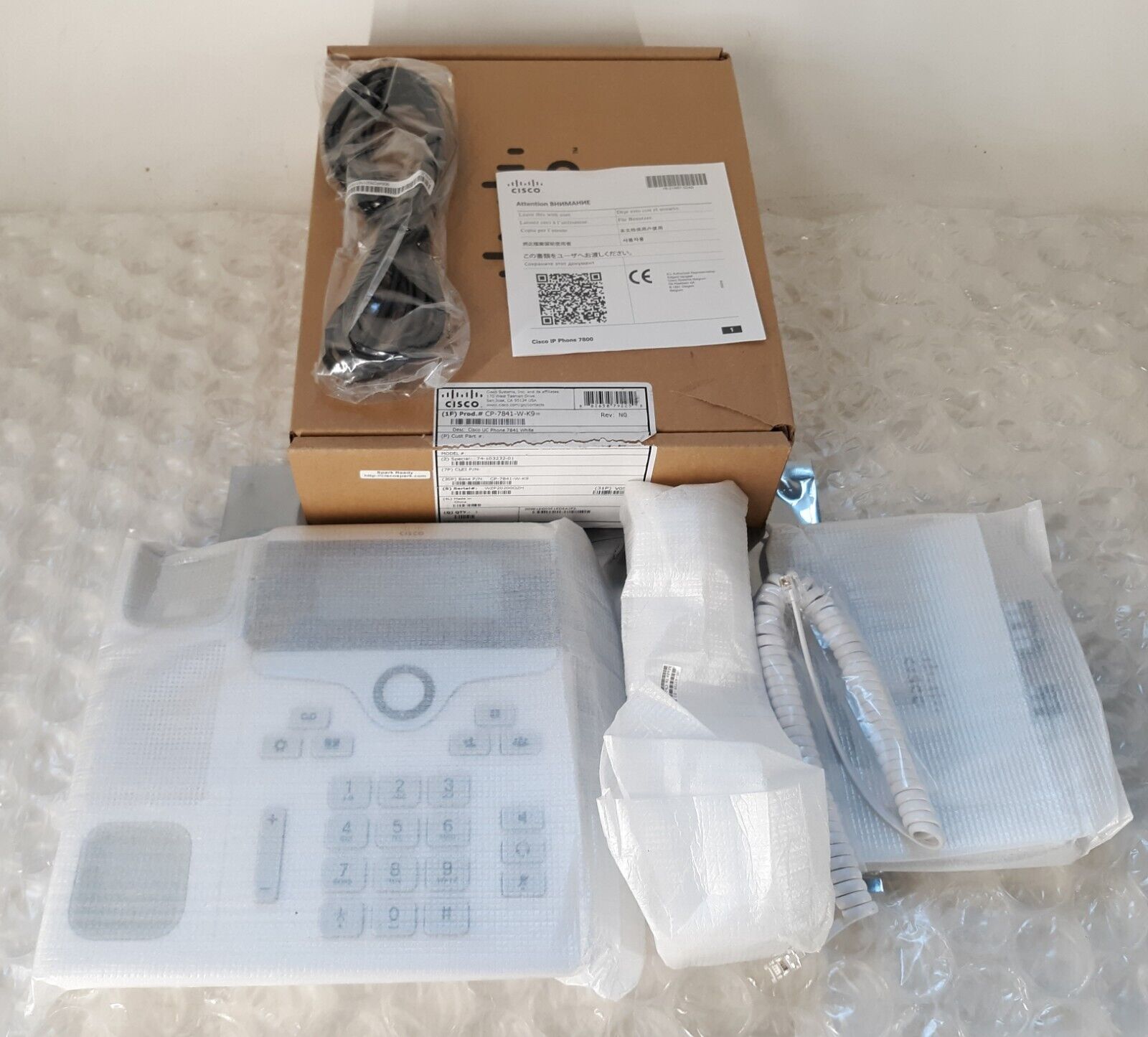 Cisco CP-7841-W-K9 IP Phone White NEW *OPEN BOX*