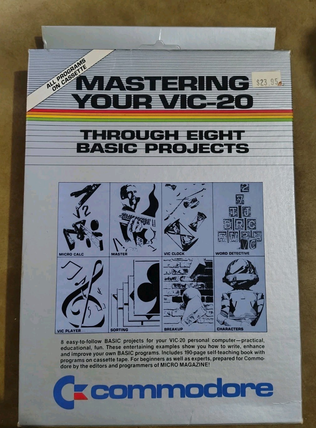 Mastering Your Vic-20 Through 8 Basic Projects Commodore Book And Programs On Ca