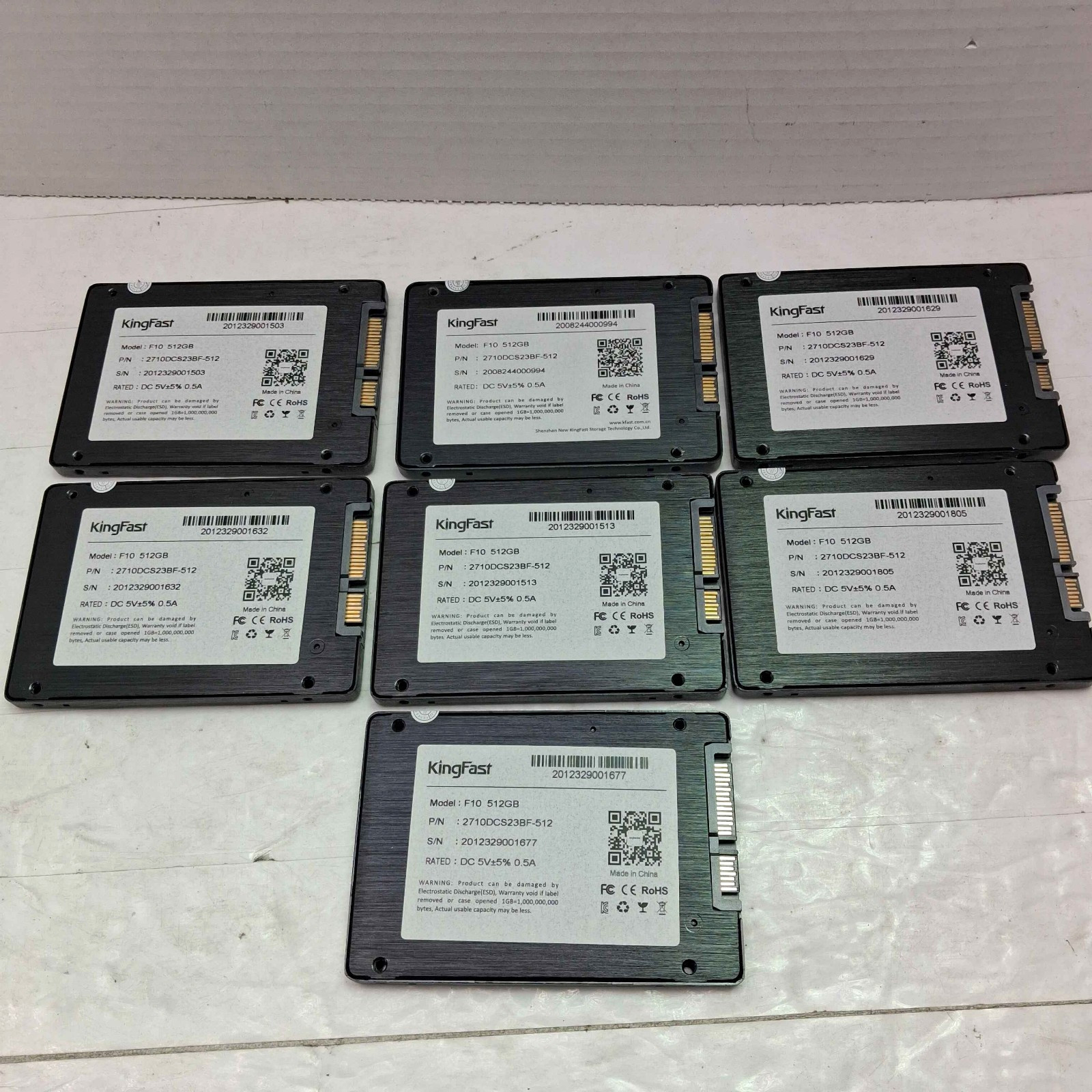 Lot of 7 KingFast F10 512GB Internal SATA III SSD 2710DCS23BF-512 ^