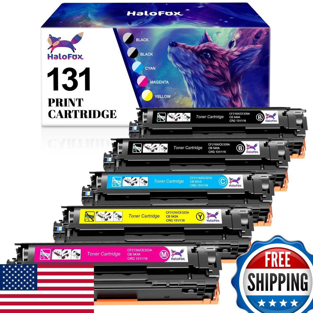 HaloFox Compatible Toner Replacement Canon 131 131H Toner5 Pack ‎toner