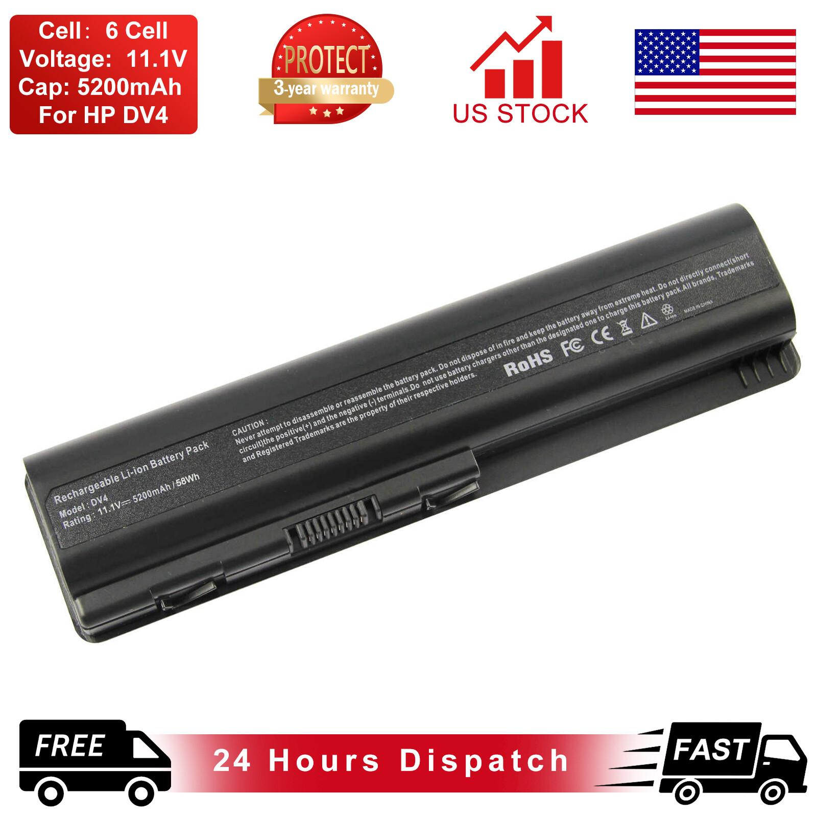 Battery for HP dv4 dv5 dv6 G50 G60 G61 G70 HDX X16 X18 CQ40 CQ50 CQ60 CQ61 AKKU
