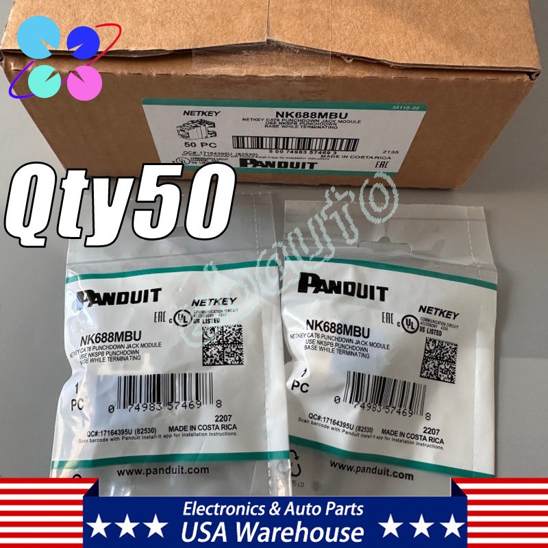 For Panduit NK688MBU Blue Netkey Cat6 Punchdown Jack Module *50