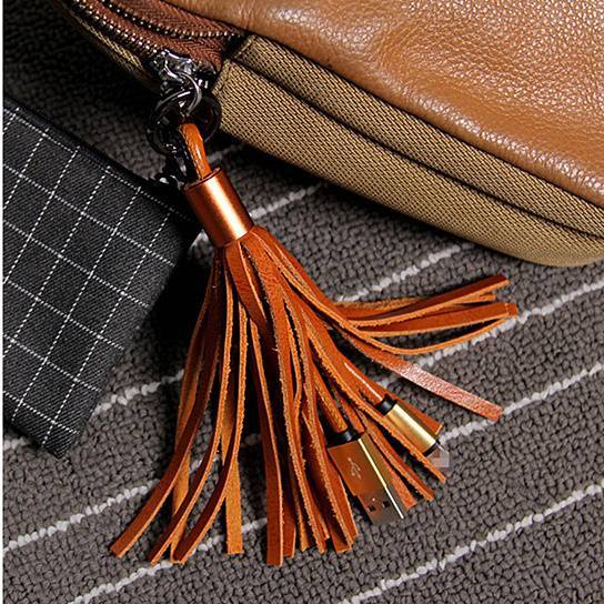 Leather Tassel 8 Pin Lightning to USB Cable Sync Data Charger Apple iPhone iPad