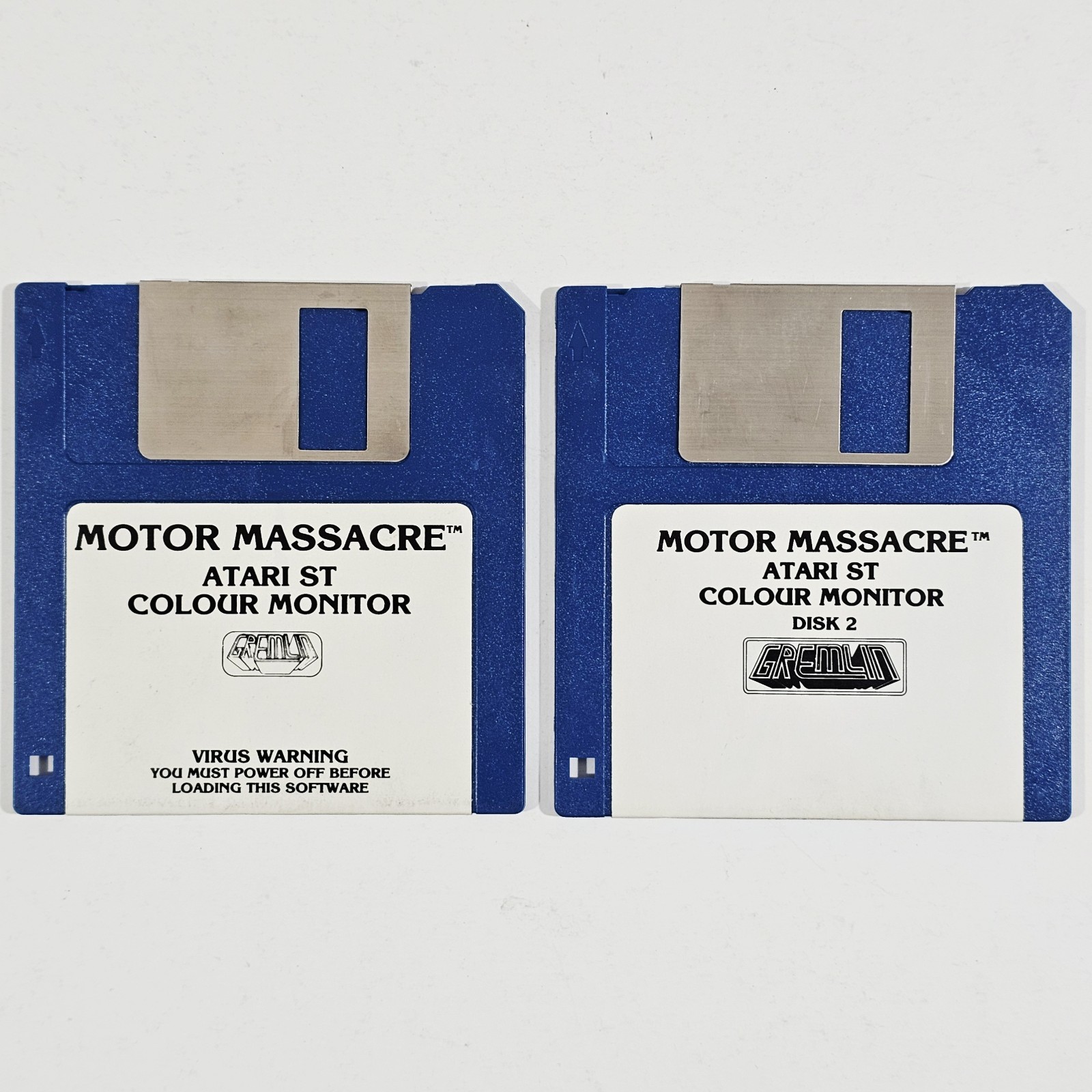 ©1988 GREMLIN Retro ATARI ST 520 1040 Computer Game Disks ENGINE MASSACRE Racing