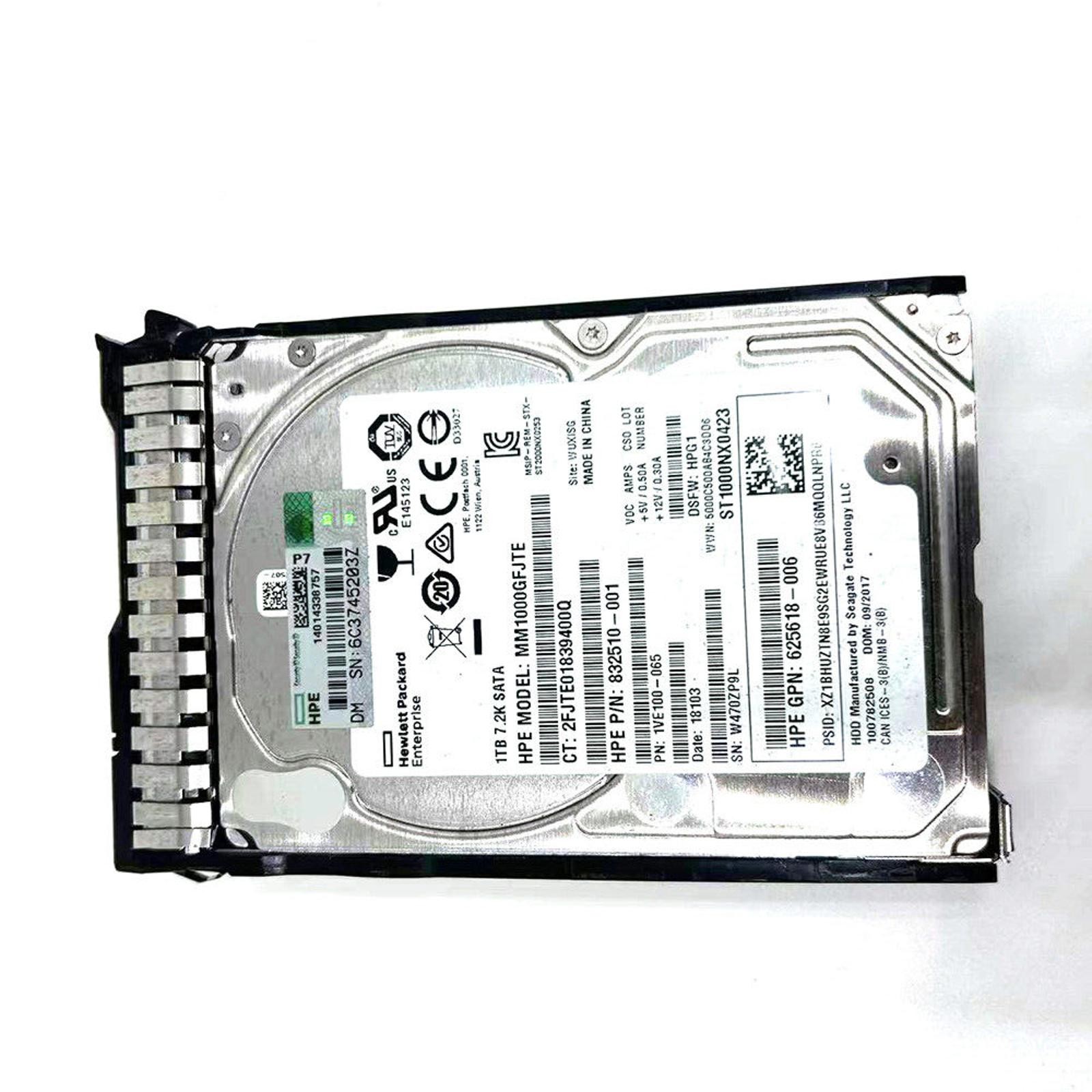 Hard Disk 832510-001 MM1000GFJTE Fits For HP 7.2K 1TB SATA DS 1TB 656108
