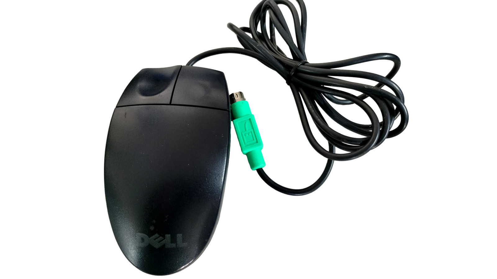 Vintage Dell Logitech M-SAW34 Black Wired PS/2 Trackball Ball Mouse