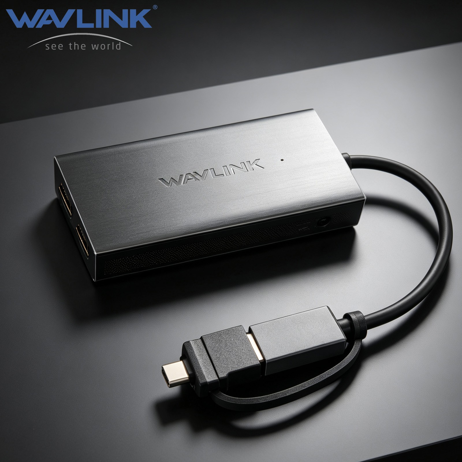 WAVLINK USB 3.0/USB C HUB DUAL HDMI DISPLAYLINK HUB ADAPTER 4K@60HZ WINDOWS/MAC