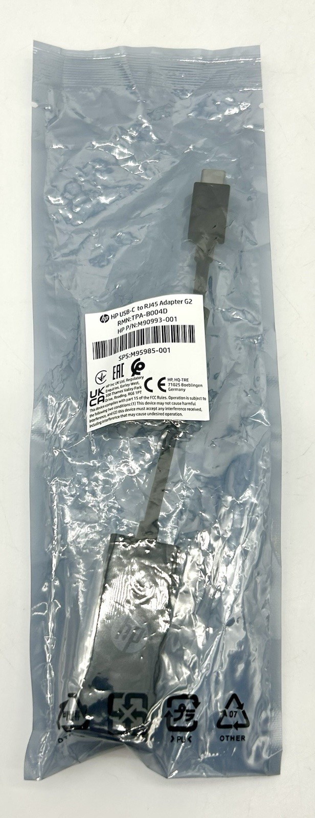 Brand New HP USB-C to RJ45 Adapter Black (V7W66AA#ABA) Sealed
