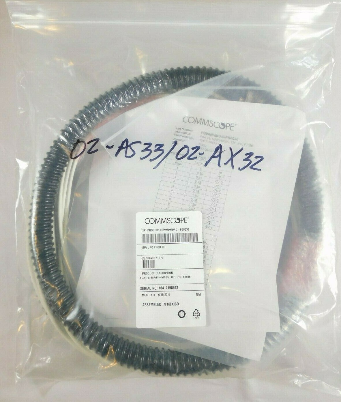 InstaPATCH FGWMPMPAD 360 SM MPO F to MPO F, Trunk Cable 12-Fiber - 36 Feet Plus