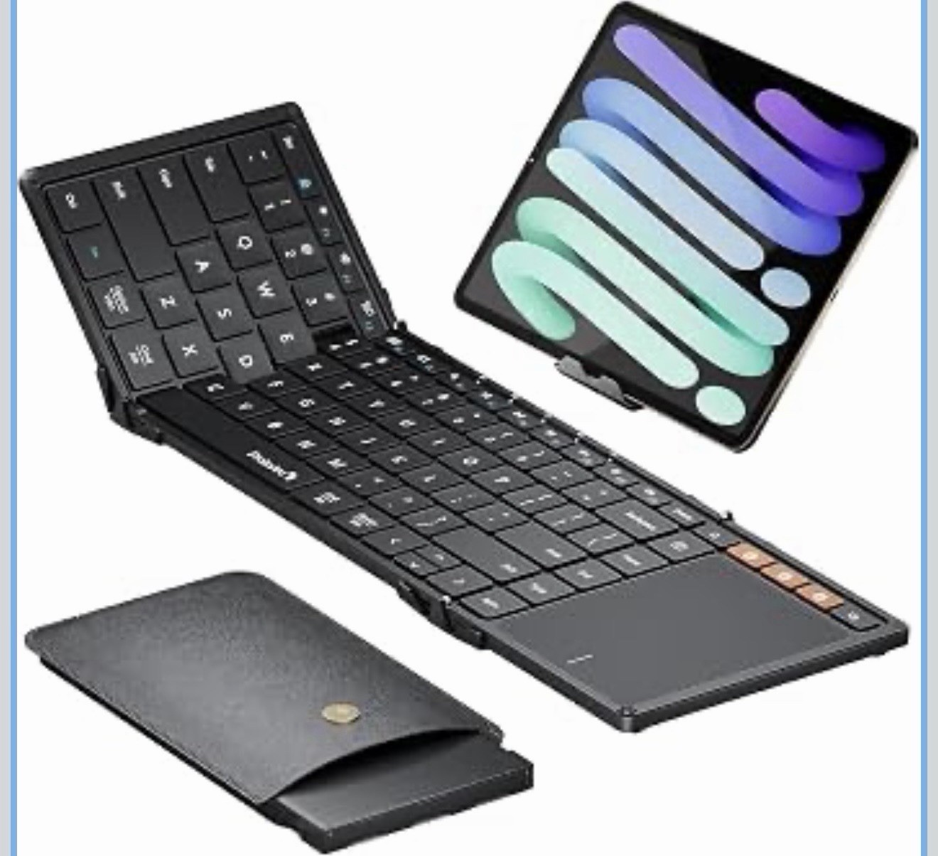 ProtoArc XK01 TP Foldable Bluetooth Keyboard w/ Touchpad 88-Key Black Open New