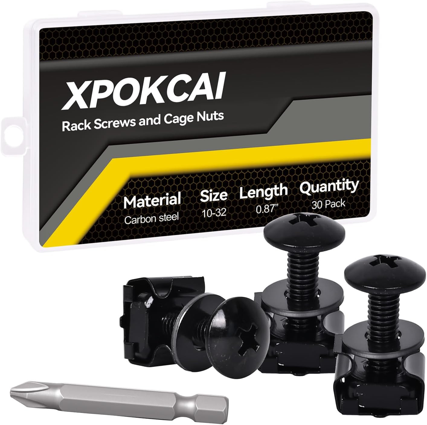 30-Pack 10/32 Set Rack Screws with Nylon Washers and Cage Nuts for Server Racks?