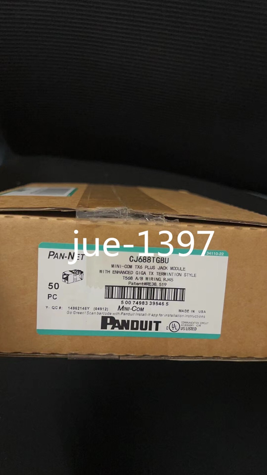 Panduit Giga TX Cat6 Network jack CJ688TGBU CJ688TGIW CJ688TGGR CJ688TGRD Qty 50