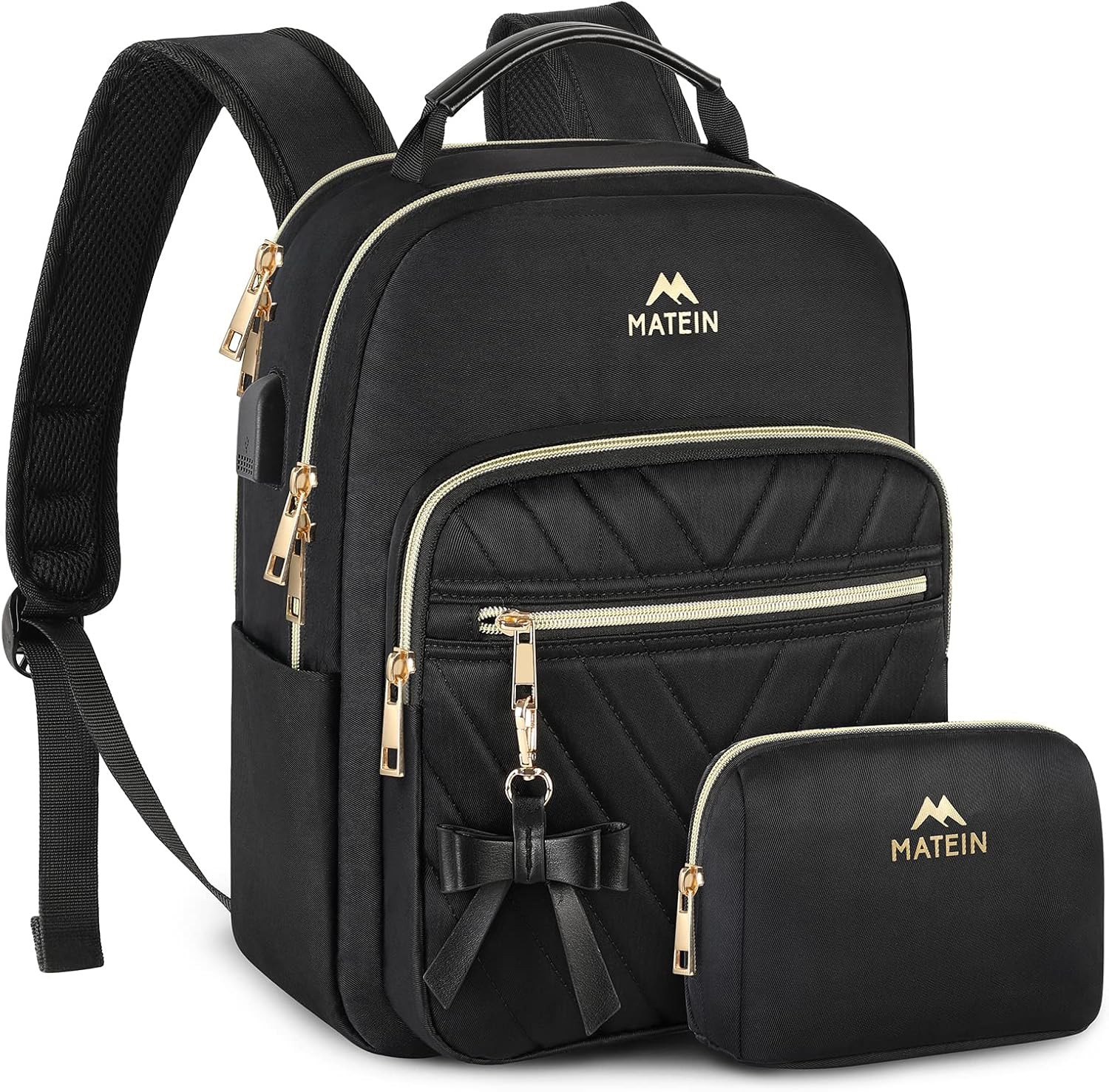 MATEIN Mini Backpack for Women, Waterproof Stylish Small-12.9 inch, Black 