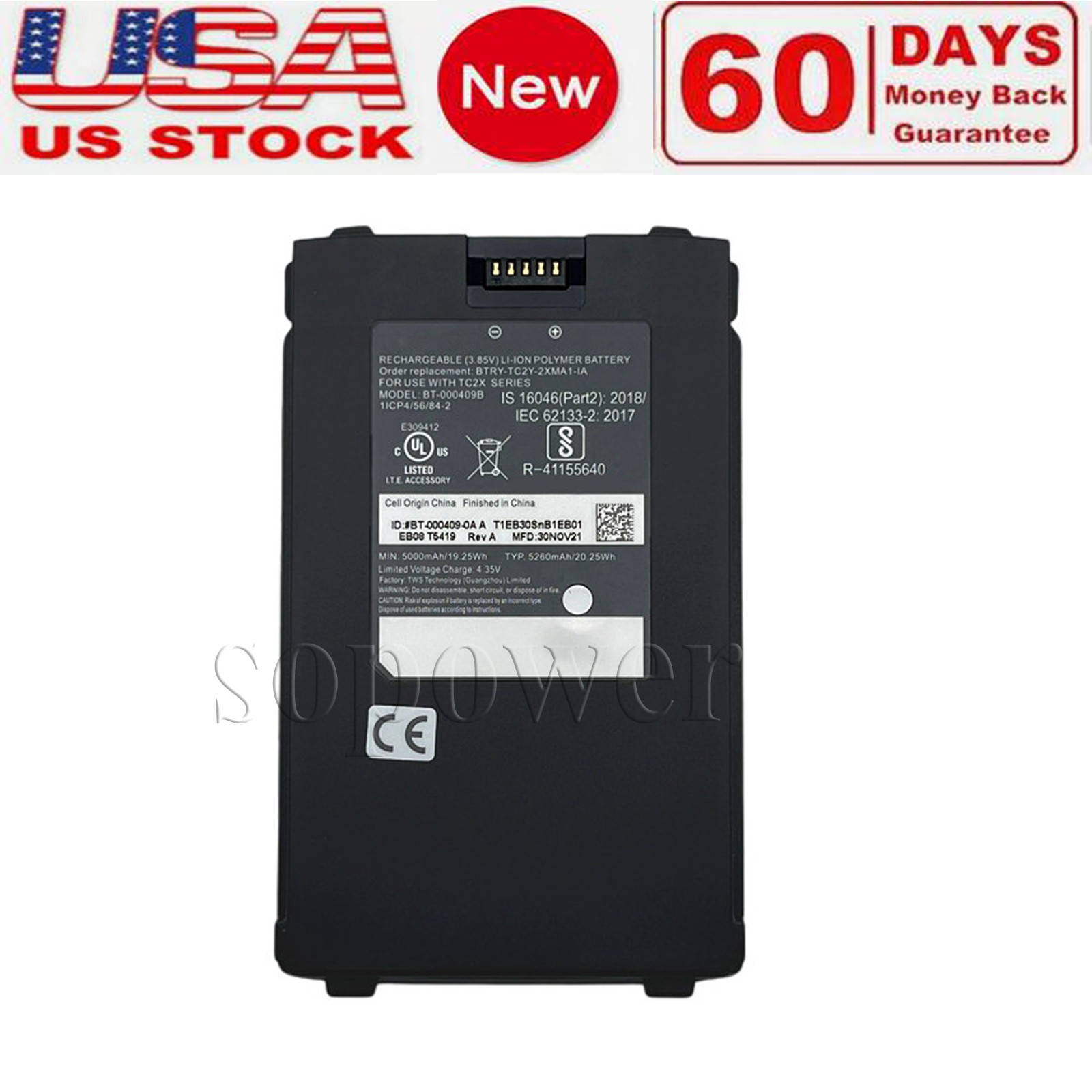 new For Zebra TC21 TC26 Scanner Battery BT-000409B BT-000411-08 BT-000409A