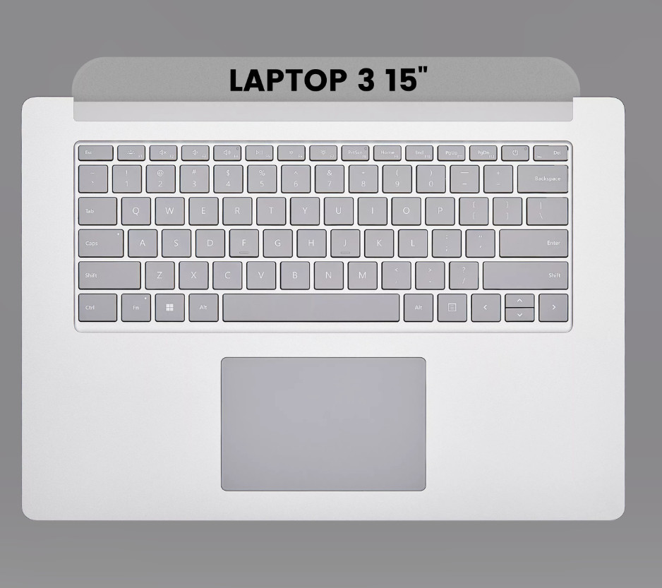 Top Case With Keyboard For Microsoft Surface Laptop 3 15" (1872 / 1873) (Silver)