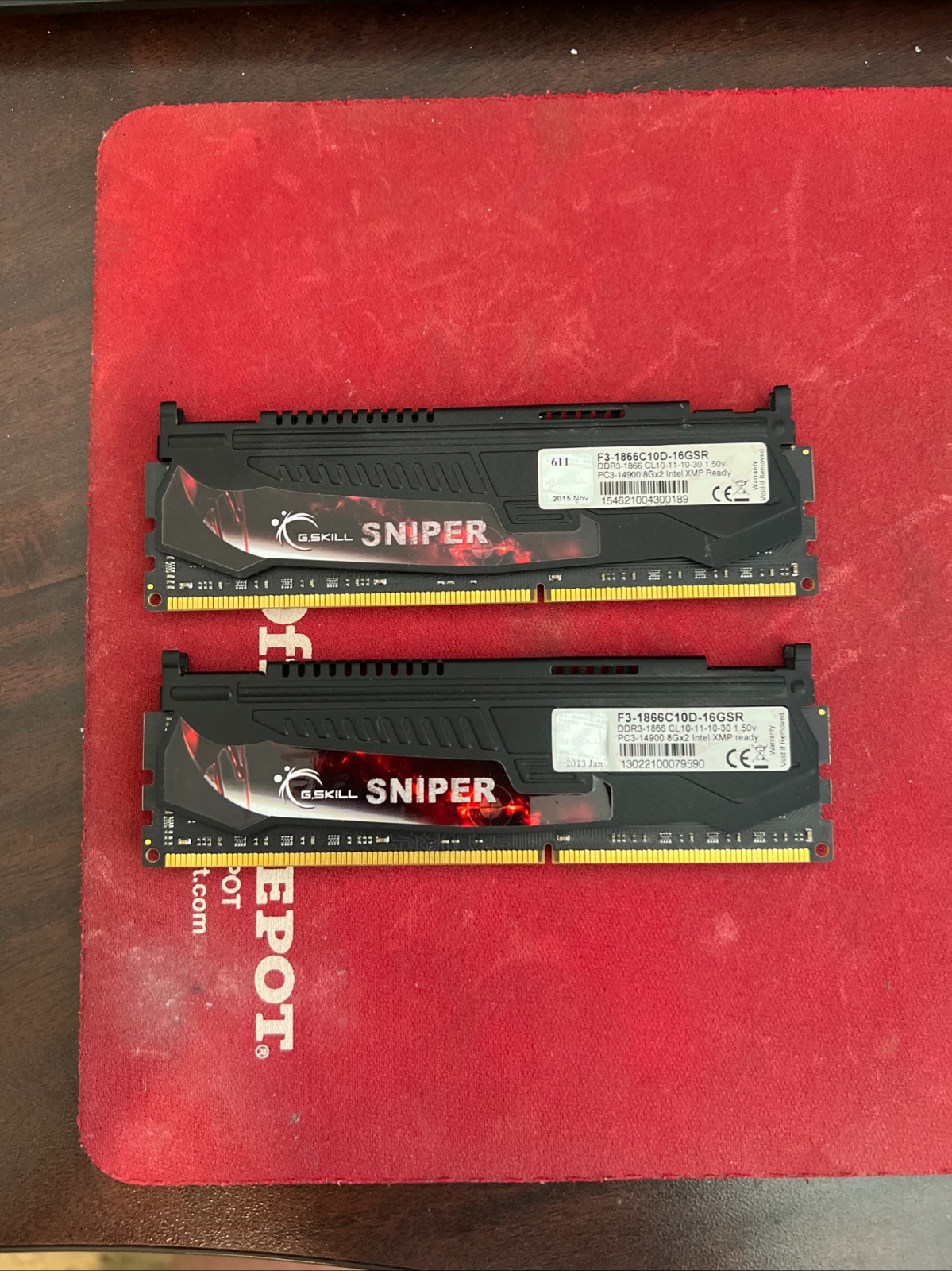 G.Skill PC3-14900 8GB DIMM 1866 MHz DDR3 SDRAM Memory (F3-14900CL9D-8GBSR)