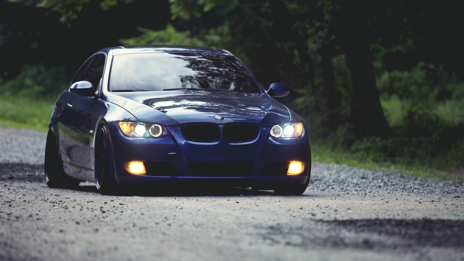 Cars forests roads tuning bmw 3 series tuned Desk Mat Stitched
