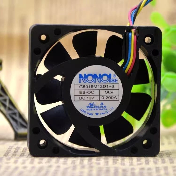 NONOISE G5015M12D1+6 5015 DC12V 0.200A 5CM 4-Wire Silent Cooling Fan