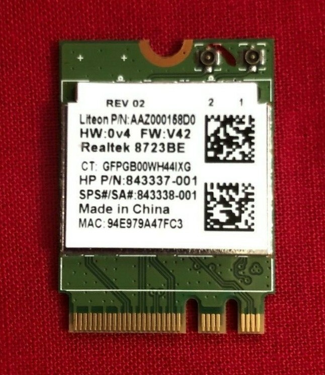 HP 15-AY196NR REALTEK 8723BE WIFI CARD 855106-001 843337-001