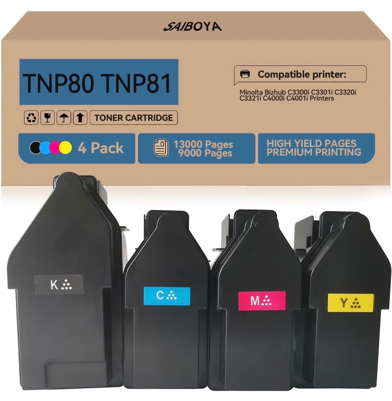 TNP80 TNP81 Toner Cartridges for Minolta bizhub C3300i C3301i C3320i C3321i C400