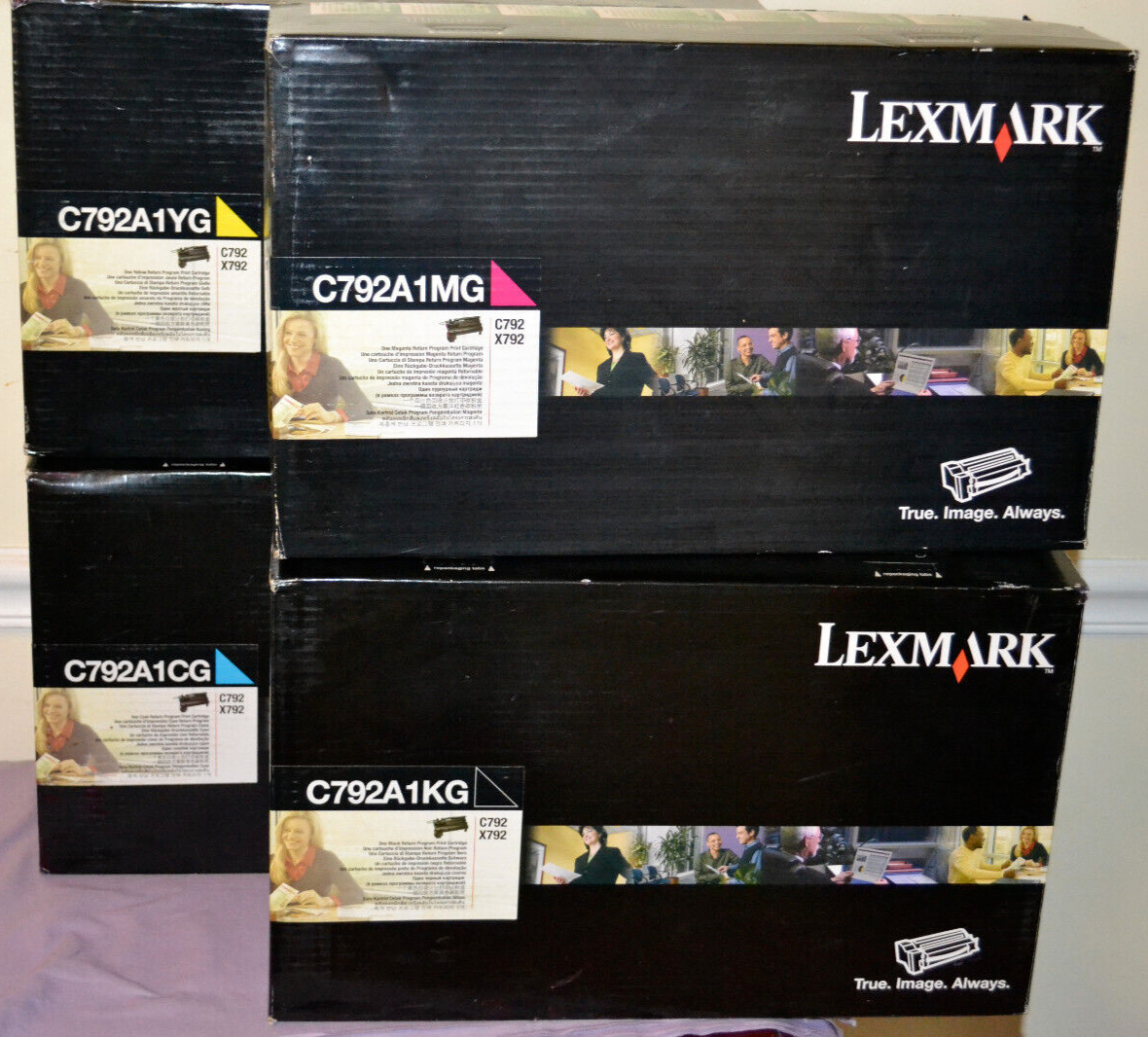 Set of 4 Lexmark C792A1CG C792A1MG C792A1YG C792A1KG (CYMK) Toner Cartridge--New