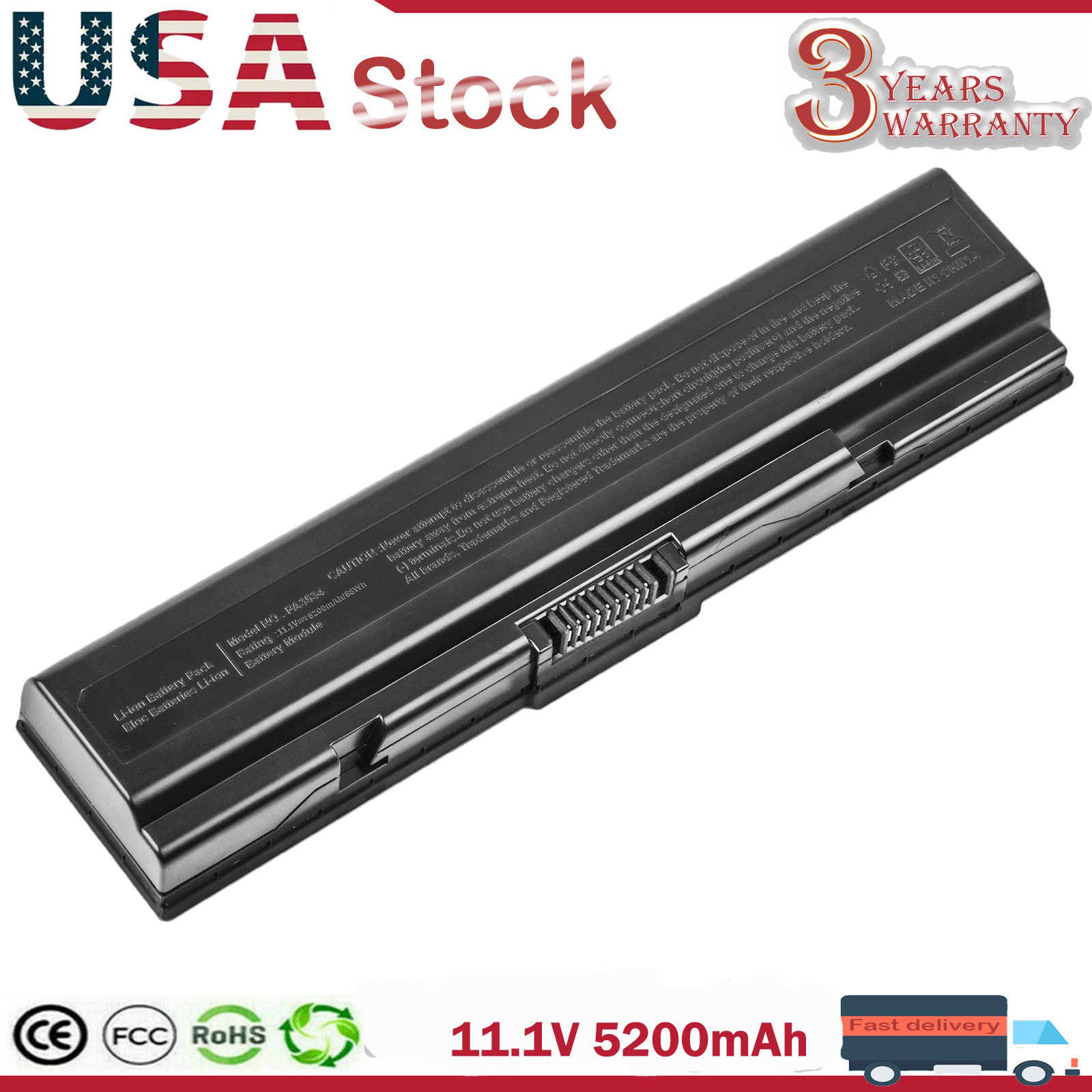PA3534U-1BRS Battery for Toshiba Satellite PA3727U-1BRS PA3533U-1BRS 5200mAh 