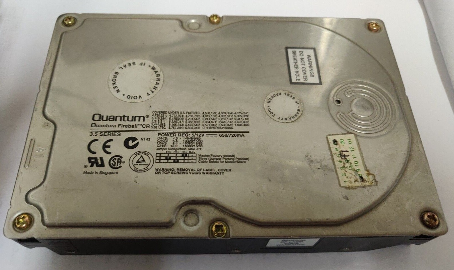 Quantum Fireball CR84A013 Rev 01-B 8.4AT IDE/PATA 8.4GB 3.5" Hard Disk Drive