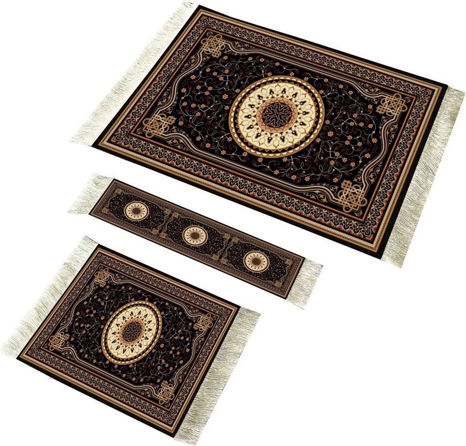 Rug Style Mouse Pad, Carpet Coaster And Bookmark w/FREE Round Fringed Mouse Pad