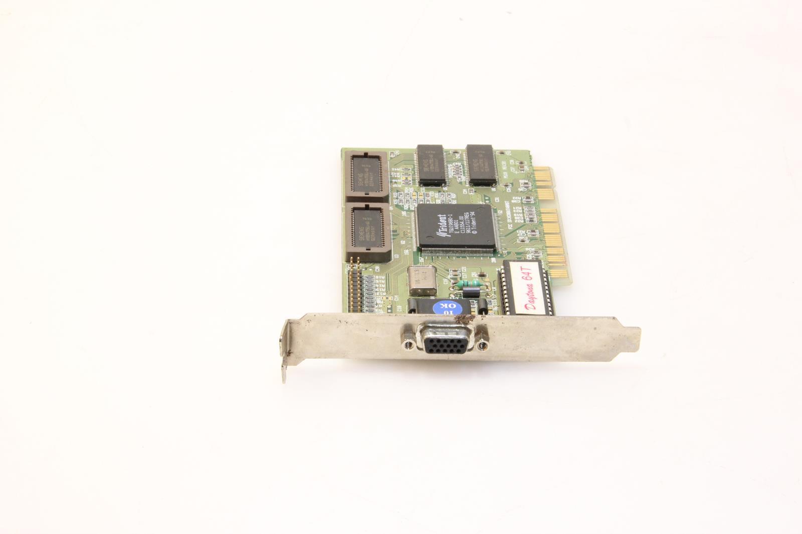 Vintage Trident TGUI9680-1 Daytona 64T PCI 4MB VGA GPU. SKU221510
