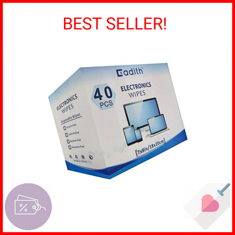 Screen Cleaner Cadith Electronic Wipes - Safely Clean Your Computer, Laptop, TV,