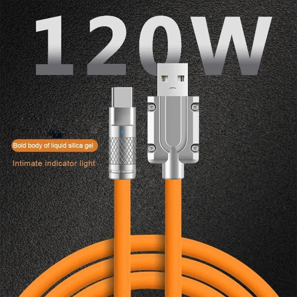 3-Pack 120W USB-C Fast-Charging Data Cables with Silicone Jacket