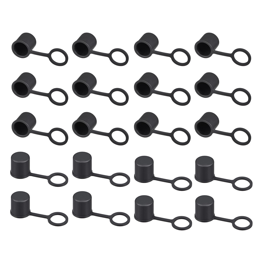20pack Silicone BNC-B Anti-Dust Stopper Cap Cover for Female Jack Black