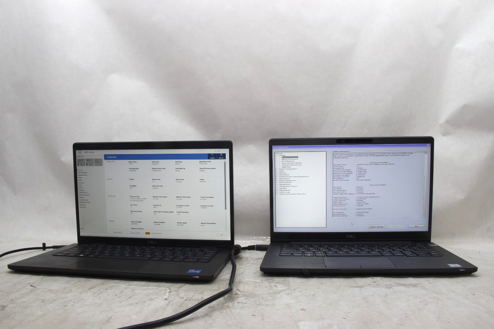 Lot of 1 Dell Latitude 7300 & 1 7320 13.3" Laptops i7 Various RAM NO SSDS AS-IS