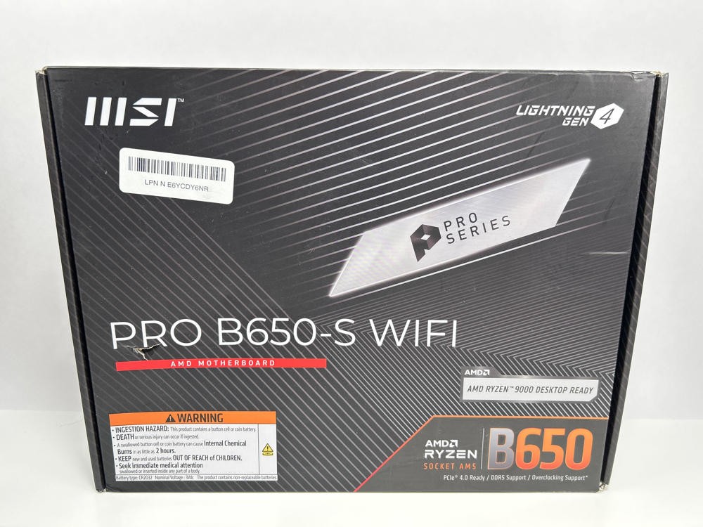 MSI PRO B650-S WiFi AM5 DDR5 ATX Motherboard WiFi 6E Bluetooth 5.3 2.5G LAN