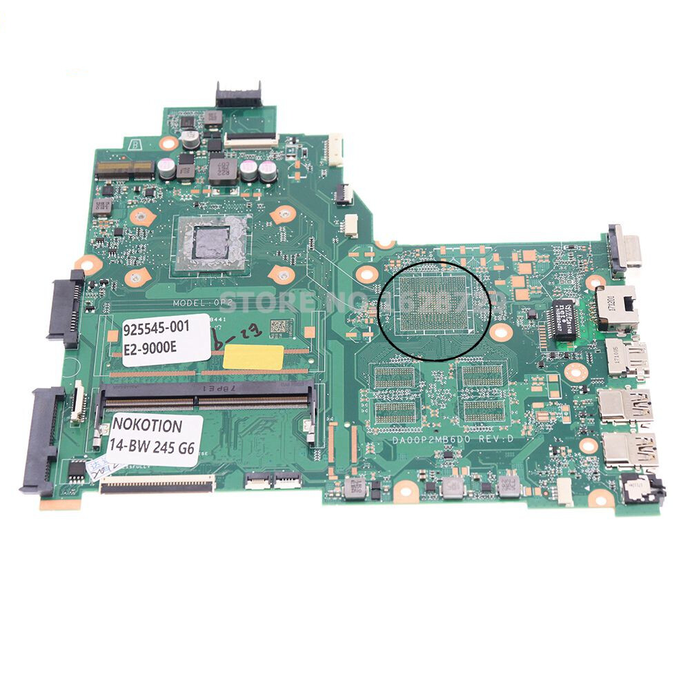 DA00P2MB6D0 925545-601 For HP 14-BW 245 G6 Motherboard with E2-9000E CPU DDR4