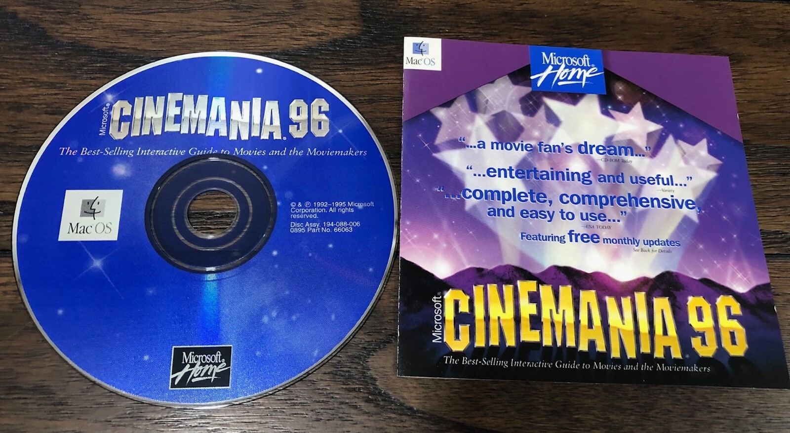 Microsoft Cinemania 96 - vintage MAC software CD